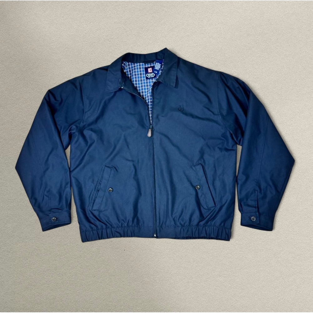Chaps Navy Zip-Up Jacket | Lined Harrington Style |‎ Men's L